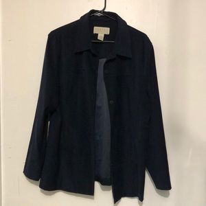 Norton Navy long sleeve button blouse